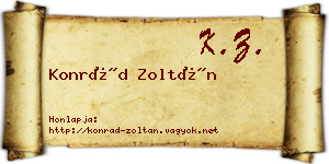 Konrád Zoltán névjegykártya